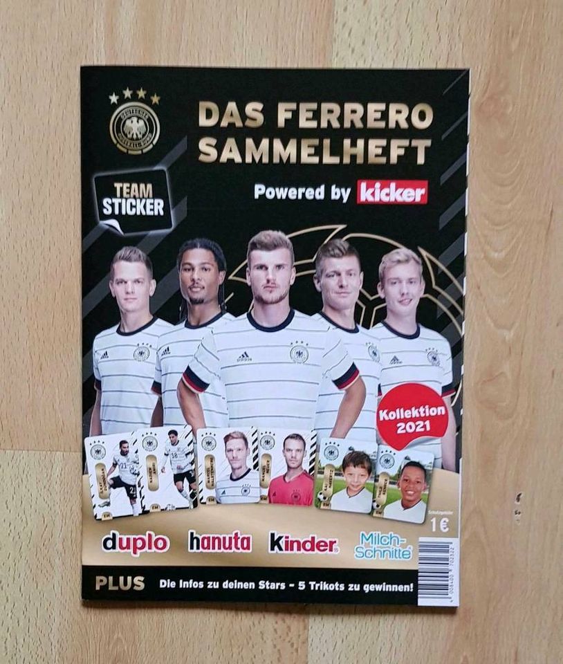 Ferrero Team Sticker Sammelheft EM 2021 + 12 Teamsticker Neu! in Esens