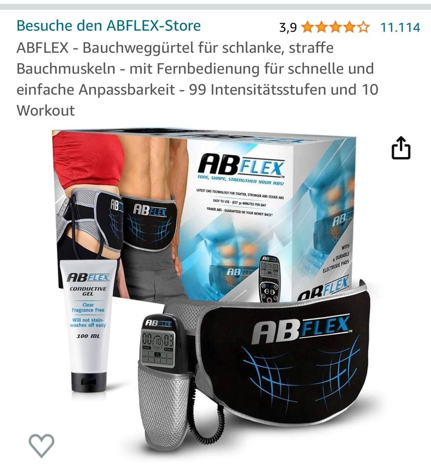 ABFlex Bauchmuskeltrainer mit Fernbedienung, top Zustand-wie neu in Düsseldorf