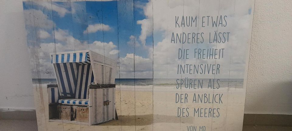 Maritimes Bild mit Spruch ,auf Holz ...ca 80×60 cm in Aldersbach