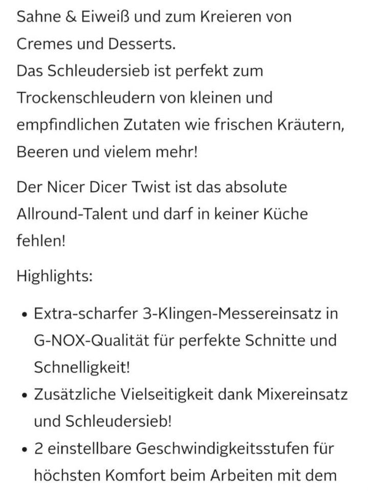 Genius Nicer Dicer Twist, 8 tlg., NEU in Burgdorf