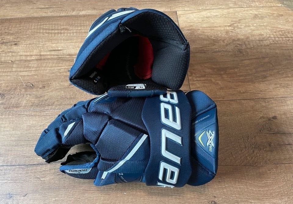 Bauer 2X Pro Eishockey Handschuhe Blau Navy 15 in Lampertheim