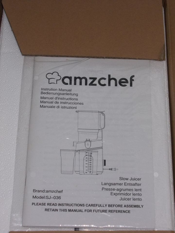 AMZCHEF Automatischer All-in-One Entsafter Slow Juicer Garantie in Niebüll