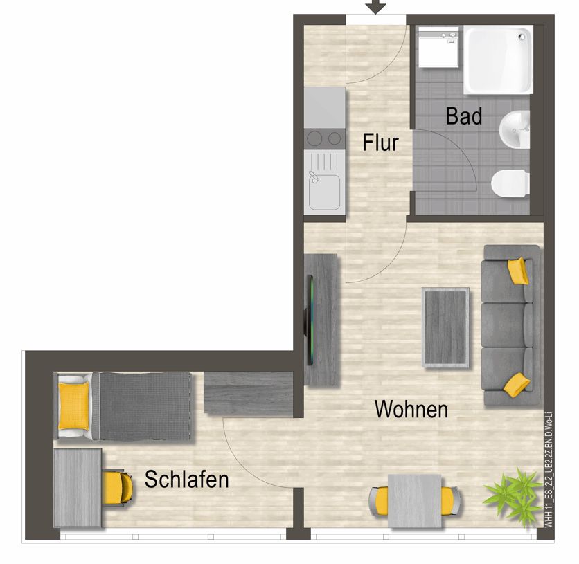 1,5-Zimmer-Wohnung mit Einbauküche in Neubrandenburg