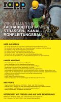 STELLE FACHARBEITER (M/W/D) STRASSEN-, KANAL- UND ROHRLEITUNGSBAU Baden-Württemberg - Mosbach Vorschau
