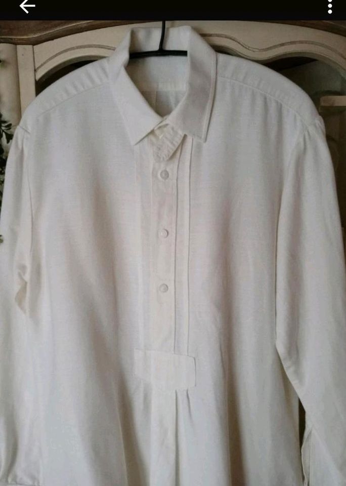 Trachtenhemd Gr. 50 weiß wunderschön in Nußdorf am Inn
