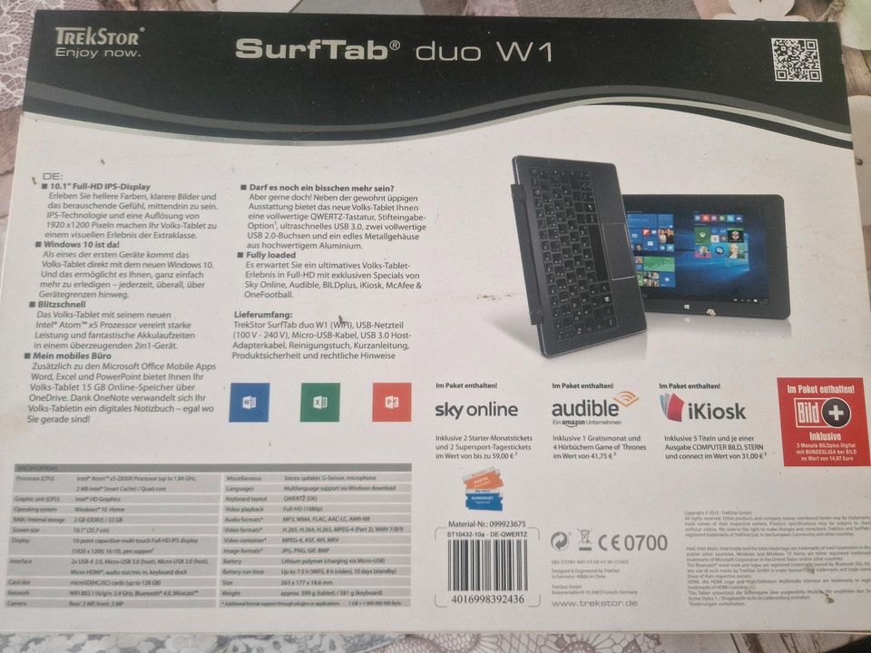 Windows Tablet Surf Tab Duo 32GB Trekstor in Ober-Ramstadt