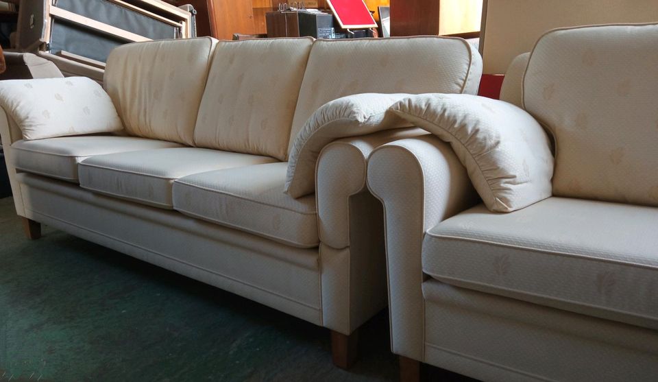 Couch, Sofa, 3-Sitzer, 2-Sitzer, beige in Rostock