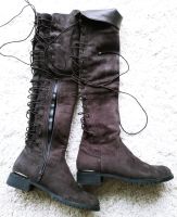 Stiefel flach Overknee, dunkelgrau, dunkeltaupe Gr. 39 Hessen - Bad Wildungen Vorschau