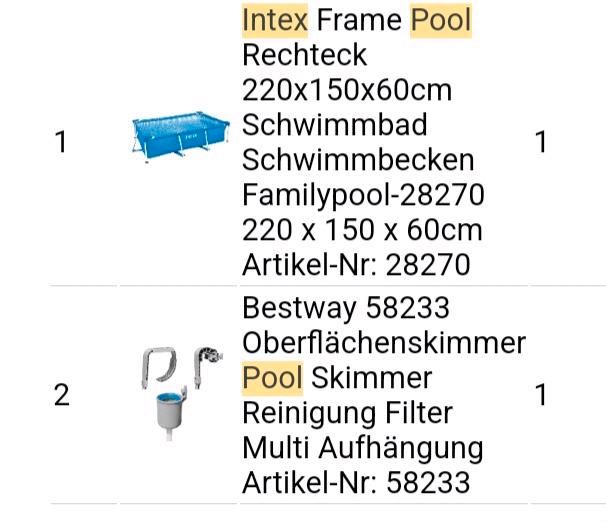 Intex Pool-Set mit Sandfilter und viel Zubehör in Duisburg