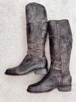 Braune Lederstiefel Gebrochenes Leder Optik Wuppertal - Vohwinkel Vorschau