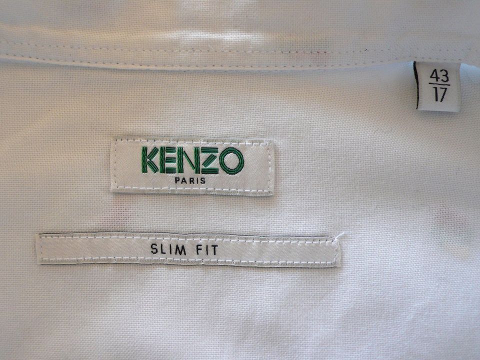 * Kenzo Paris 43 slim fit 100% Baumwolle, weiß in Lehre