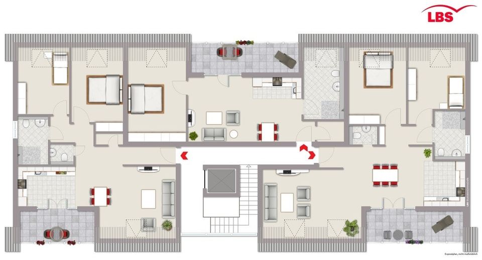 Neubau-Barrierefreie 2,5 Zimmer Dachgeschoss-Wohnung mit  Loggia und Aufzug in Oberhausen