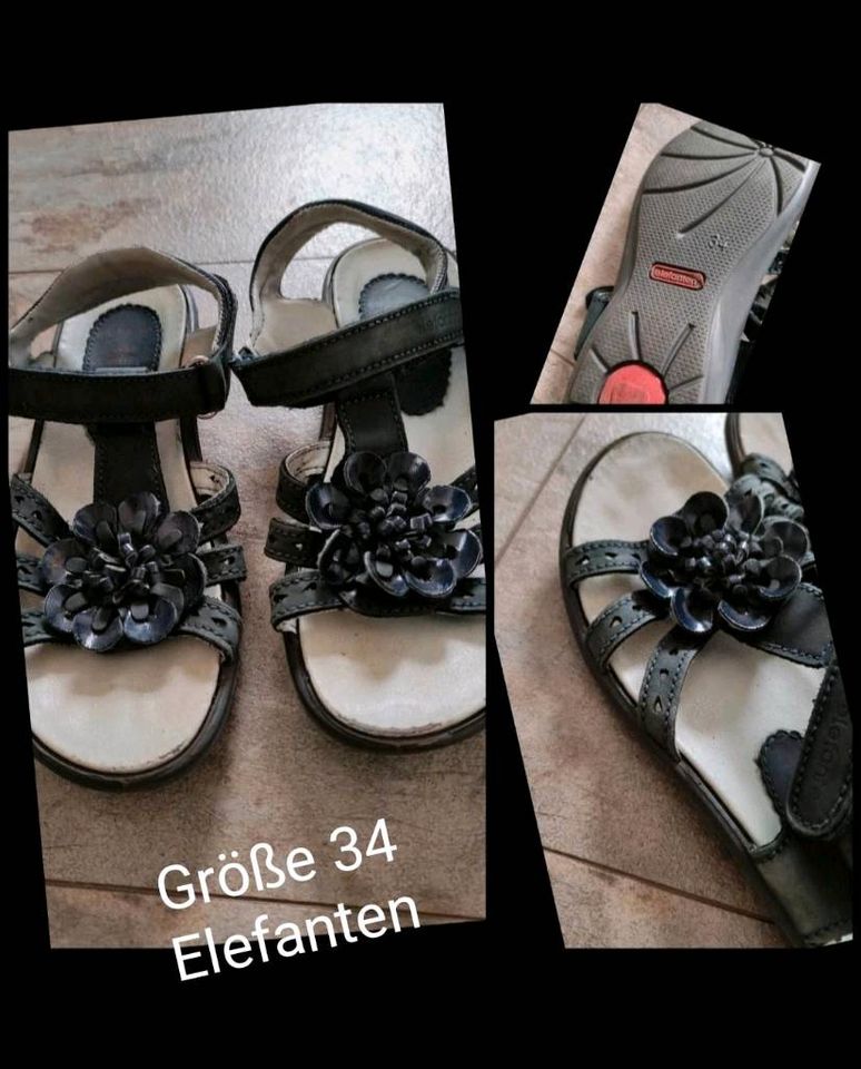 Schuhe, Sandalen, Sommerschuhe, Elefanten, schwarz in Hagen am Teutoburger Wald