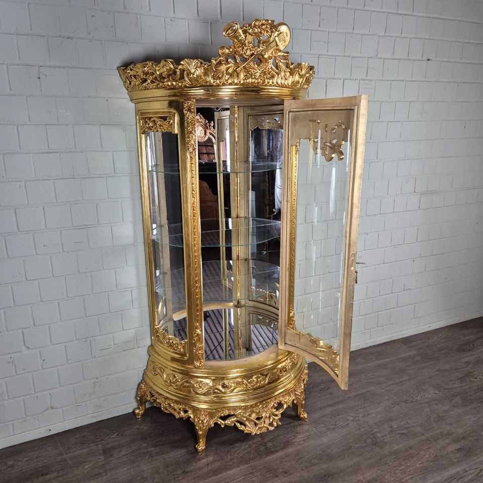 24898 Vitrine Schrank Barockstil Gold 1,25 m in Nordhorn