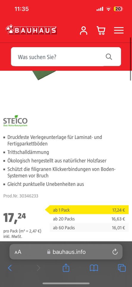 Steico Holzfaserdämmplatte ecosilent 7mm ( 120 Stück) in Bad Schwartau