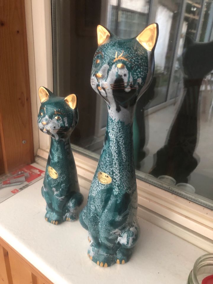 Deko Katzen - zwei dekorative Katzen Figuren Italia - Design in Berlin