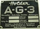 Typenschild Holder A-G-3, Landtechnik, Trecker Nordrhein-Westfalen - Kalletal Vorschau