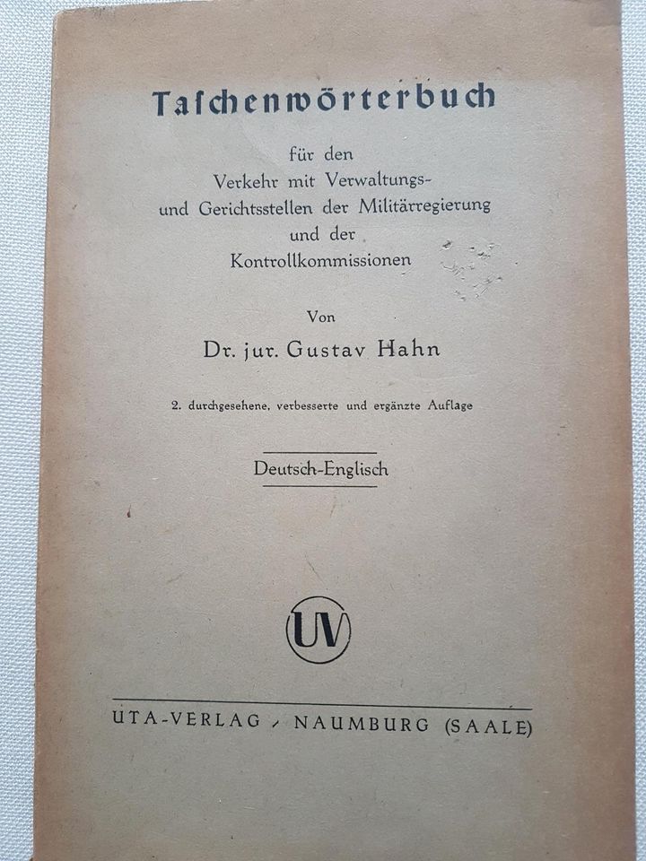 Wörterbuch von 1945 - Militärregierung- in Dresden