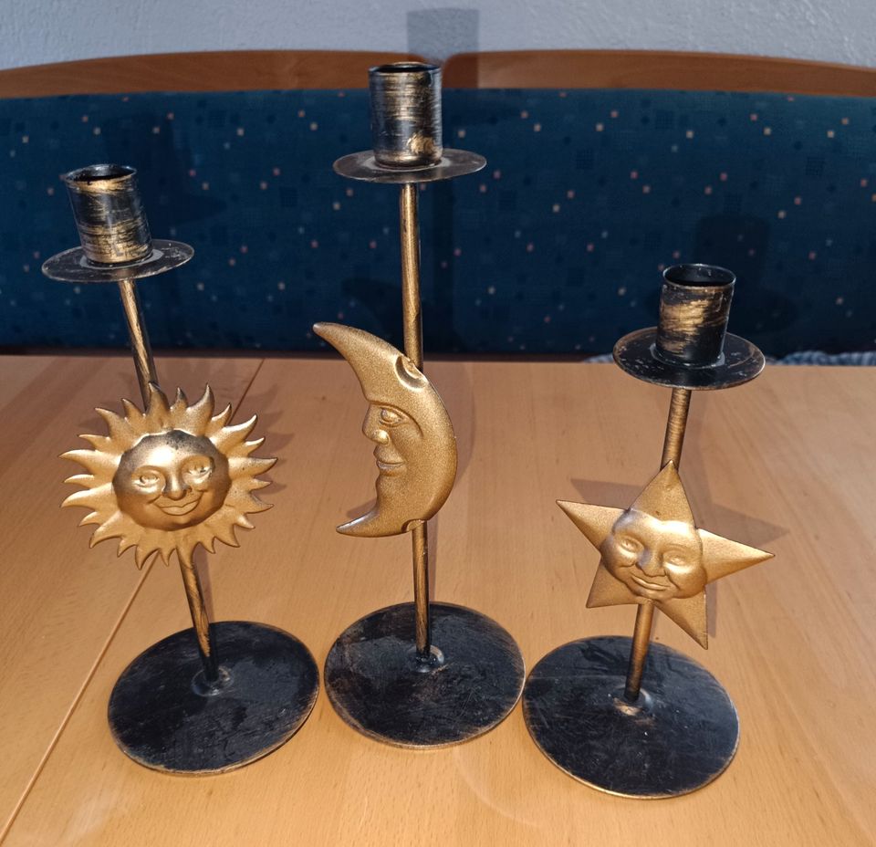 Metallkerzenständer Sonne, Mond und Stern in Malsfeld