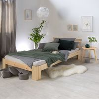 Bett Holzbett Futonbett Bettkasten Holz - Natur 90x200 NEU 041-Ro Rostock - Hohe Düne Vorschau