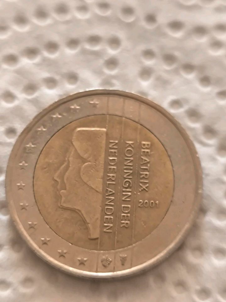 Münze 2 Euro Koningin der Nederlanden 2001 in Dorsten