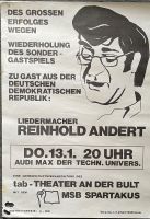 Politisches Plakat Liedermacher Reinhold Andert DDR Niedersachsen - Springe Vorschau