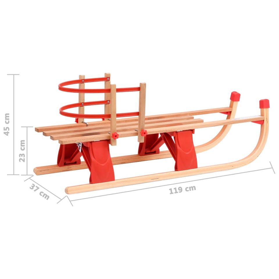 Schlitten Klappschlitten mit Rückenlehne 119 cm Holz in Bad Kissingen