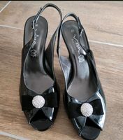 ital. Echtleder Slingback Pumps, schwarz Hessen - Rodgau Vorschau