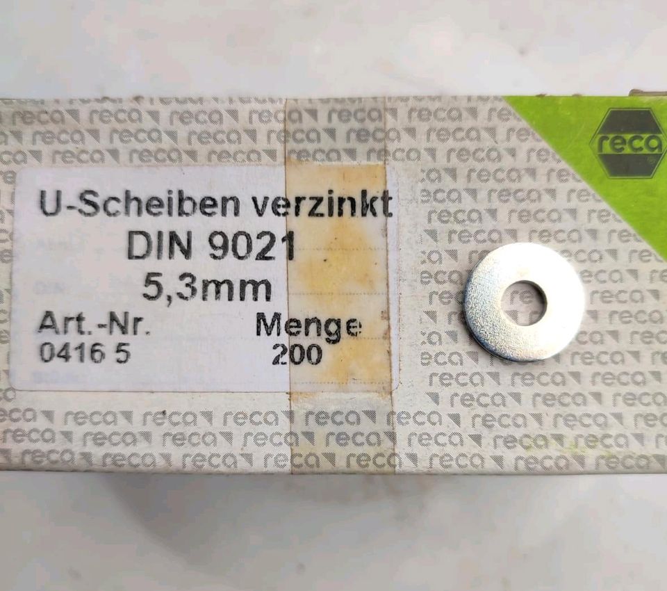 U-Scheiben verzinkt 5,3 mm, DIN 9021, 200 Stück in Rheinland-Pfalz -  Kaiserslautern