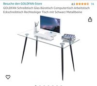 GOLDFAN Glasschreibtisch von Amazon Niedersachsen - Werdum Vorschau