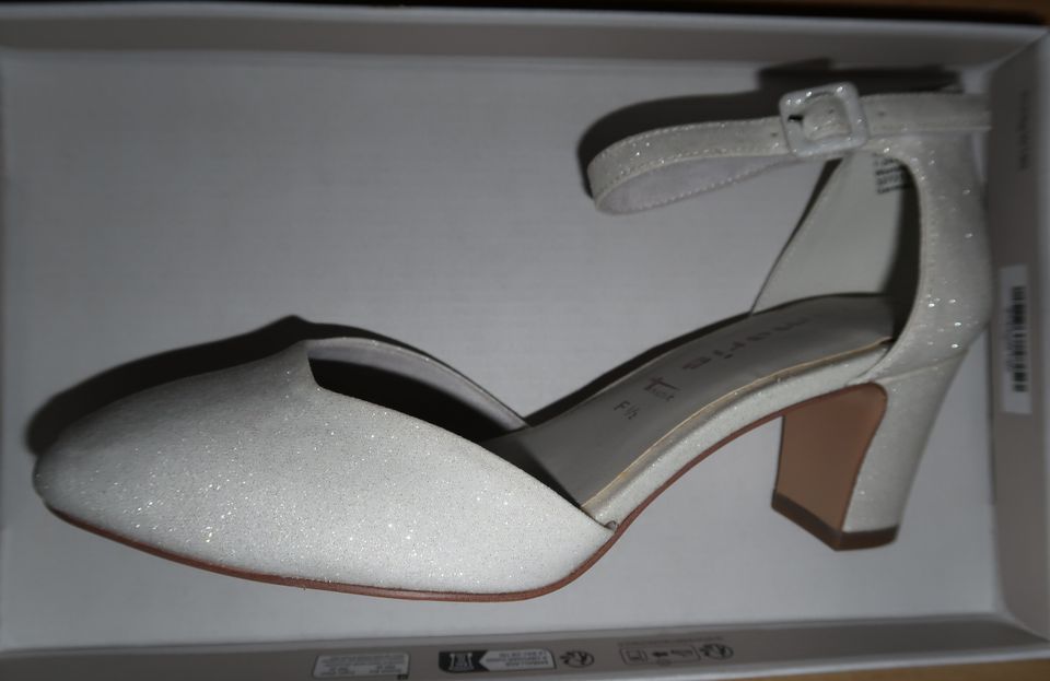 Tamaris Pumps weiß Daenery white glam Gr. 37 / 38 F 1/2 neu in Dresden