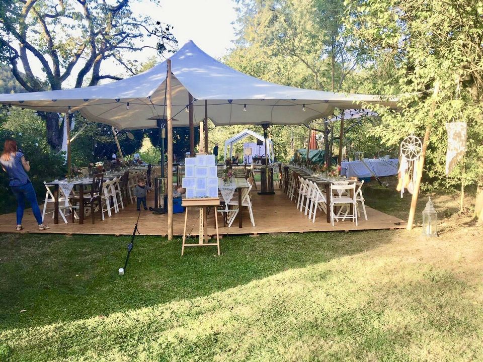 Tisch Klapptisch Vintage Hochzeit Stühle mieten leihen Vermietung in Sommerhausen Main