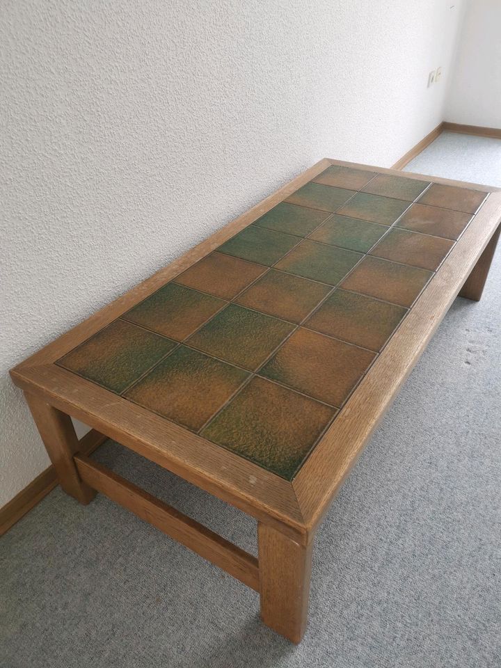 Fliesentisch/Couchtisch 75x75x40 in grün braun Holz in Köln