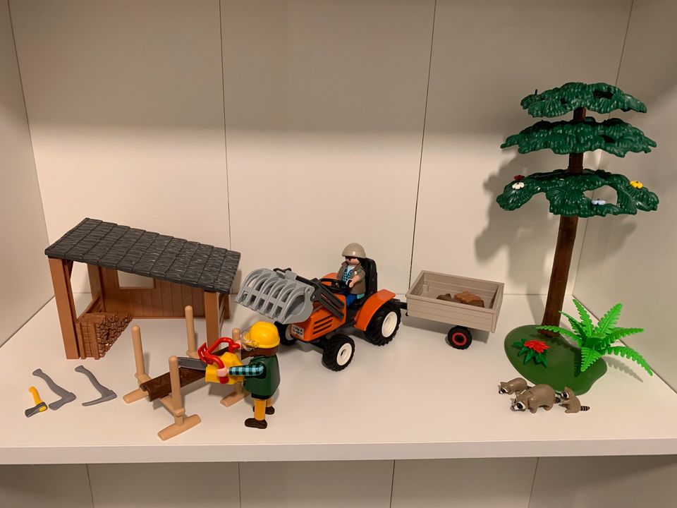 Playmobil 6814 Holzfäller mit Traktor (wie NEU) in Niederkirchen bei Deidesheim