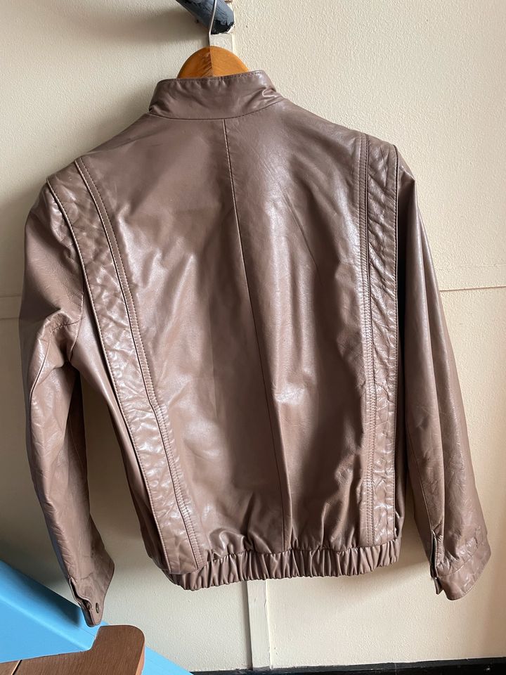 Vintage 80s Brown/Pink Leather Jacket - Braun/Altrosa Lederjacke in Berlin