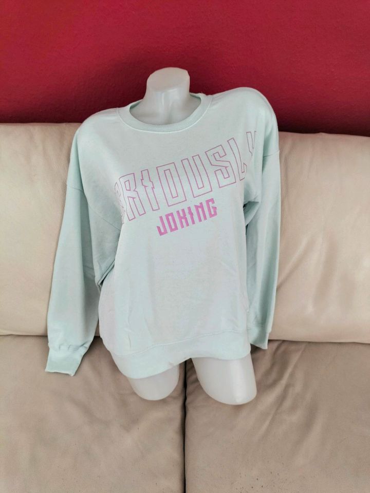 Sweatshirt türkis pastell mint hellblau lila Pullover Pulli Print in Schwieberdingen