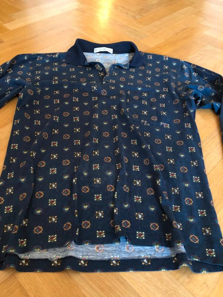 Givenchy Paris Vintage Polo Hemd Langarm Shirt Blau Muster M Edel in München