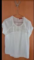Blusen T- Shirt Struktur mit Spitzeneinsatz Weiß Saarland - Saarlouis Vorschau