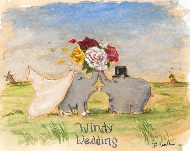 Otto Waalkes Pigmentdruck Leinwand "Windy Weeding III" in Grömitz