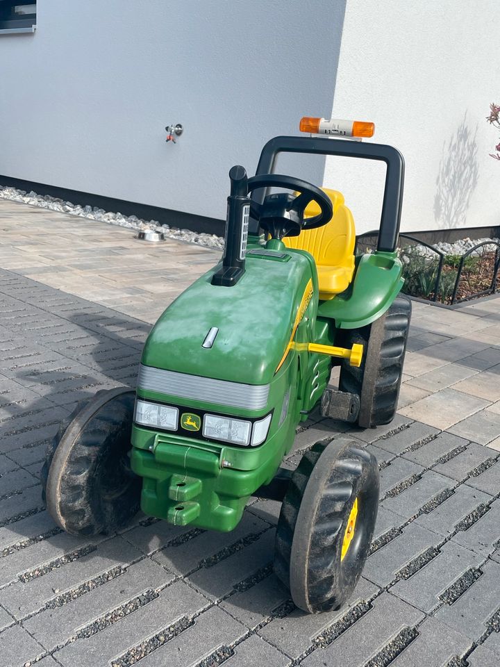 Traktor Trettraktor John Deere rolly toys Anhänger Baggerschaufel in Waltershausen