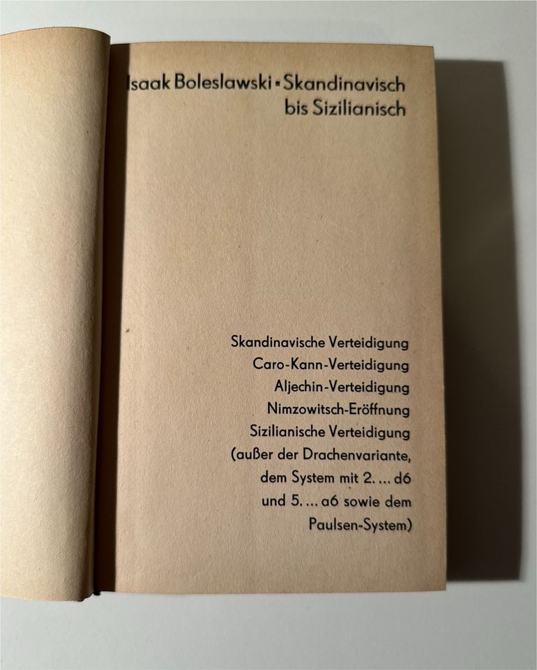 Boleslawski Skandinavisch bis Sizilianisch Schachbuch in Horn-Bad Meinberg