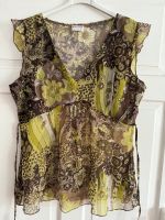 Biaggini Top Viskose grün braun Blumen gold Lurex metallic XL XXL München - Au-Haidhausen Vorschau