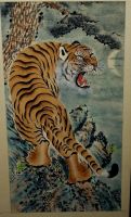 ALTES GEMÄLDE Aquarell-Zeichnung CHINA *** Tigar ***Unpo 146 x 86 Hessen - Gelnhausen Vorschau