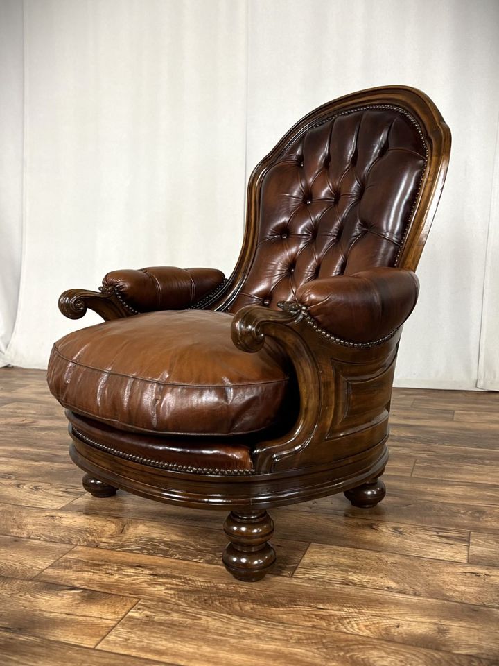 Chesterfield Ledersessel Vintage Sessel Barock Court Chair in Hüllhorst