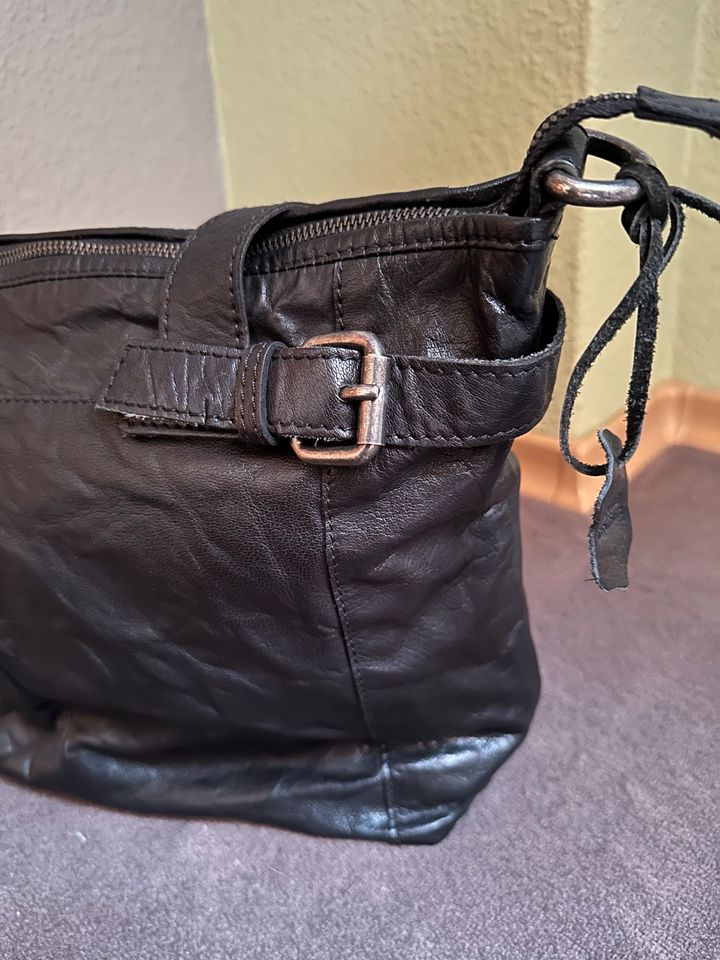 Spikes & Sparrow Leder Tasche, Handtasche, schwarz in Stade