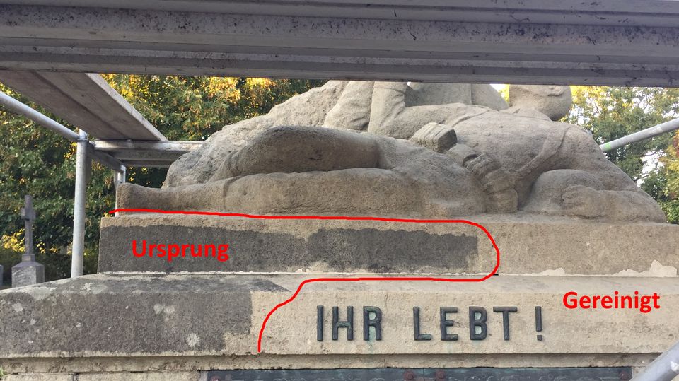 Denkmal Mauer Stein - Reinigung mit Trockeneis in Ilsede