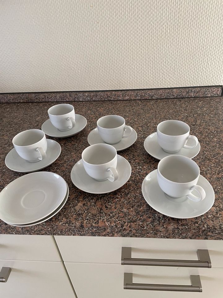 6 schlichte weiße Kaffeetassen, Seltmann -Weiden in Bendorf