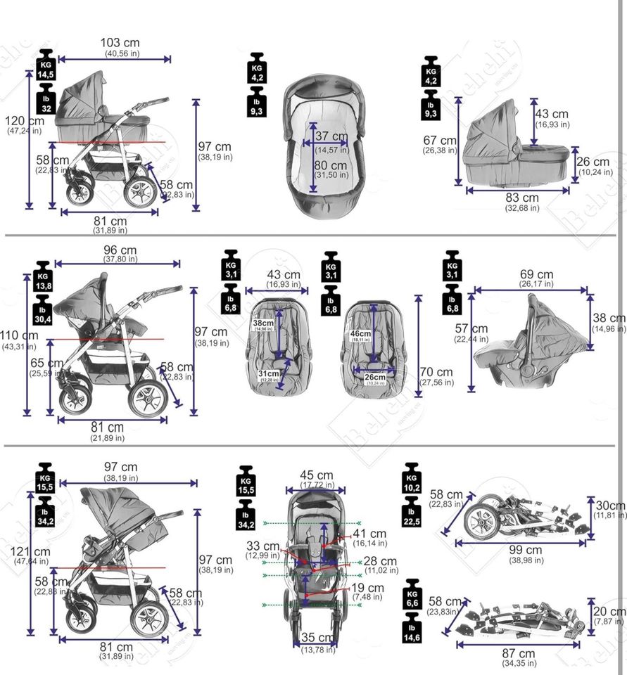 Bebebi Bellami Kinderwagen 4 in 1  mit isofix in Halberstadt