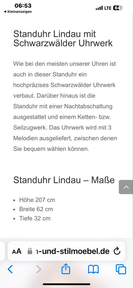 Wunderschöne antike Standuhr in Steinheim