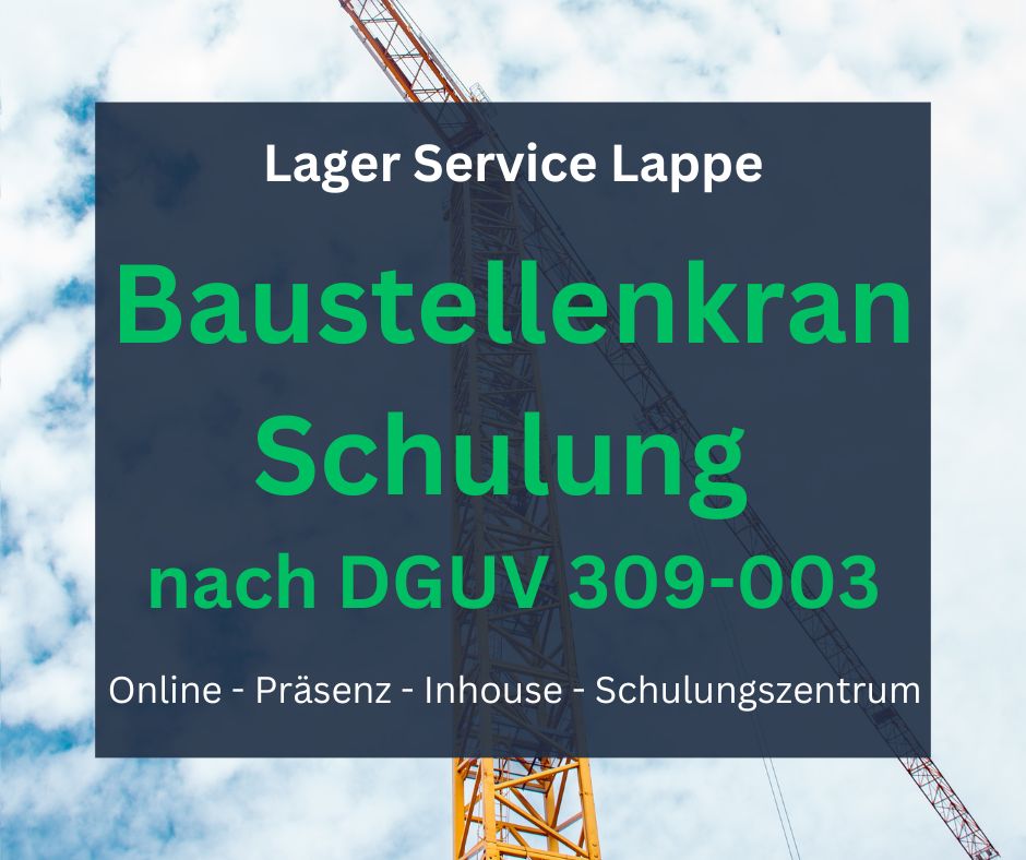 1 Tag Kranschein E-Learning & Präsenzseminare deutschlandweit Kranschulung Kranführer Kranbediener Untendreher Turmdrehkran Brückenkran Säulenkran Lkw-Ladekran Portalkran Jährliche Unterweisung UVV in Witten